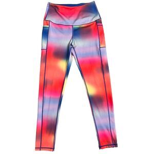 Leg End Leggings Rainbow Size Medium Colorful Workout Exercise Running